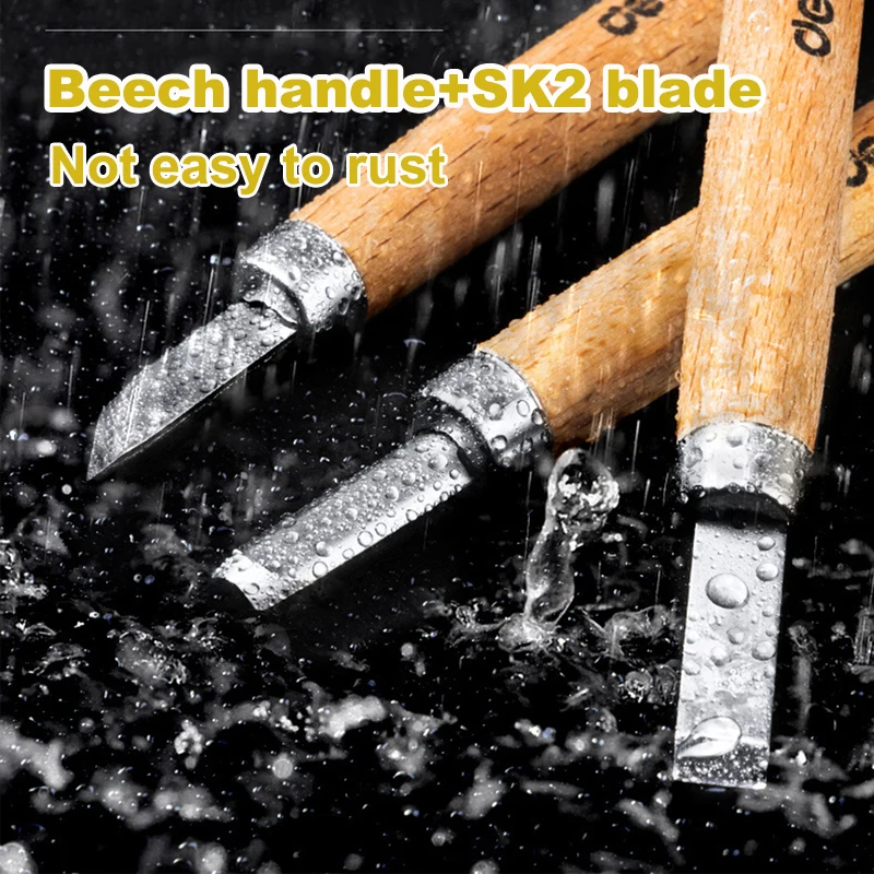 Deli Professional Wood Carving Chisel Knife Sharpen Carving Tools Set For Art Crafts Woodworking Spoon Plaster Carving Knifes