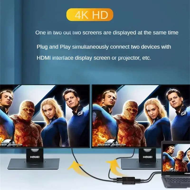 Фото HDMI-совместимый сплиттер 1 в 2 Выход 1080p 4K 1x2 сплиттер 3D сплиттер усилитель сигнала мощности 4K Φ PS3 №5