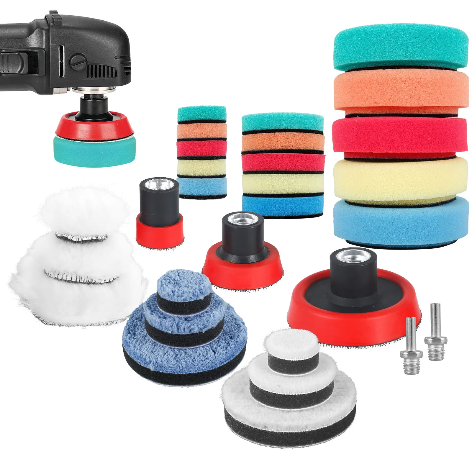29PcsDrillPolishingPadKitReusableBuffingPolishingPads123inch