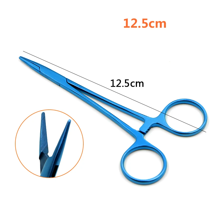 Titanium needle holder Ring Handle With ratchet Lock double eyelid ophthalmic surgical forceps