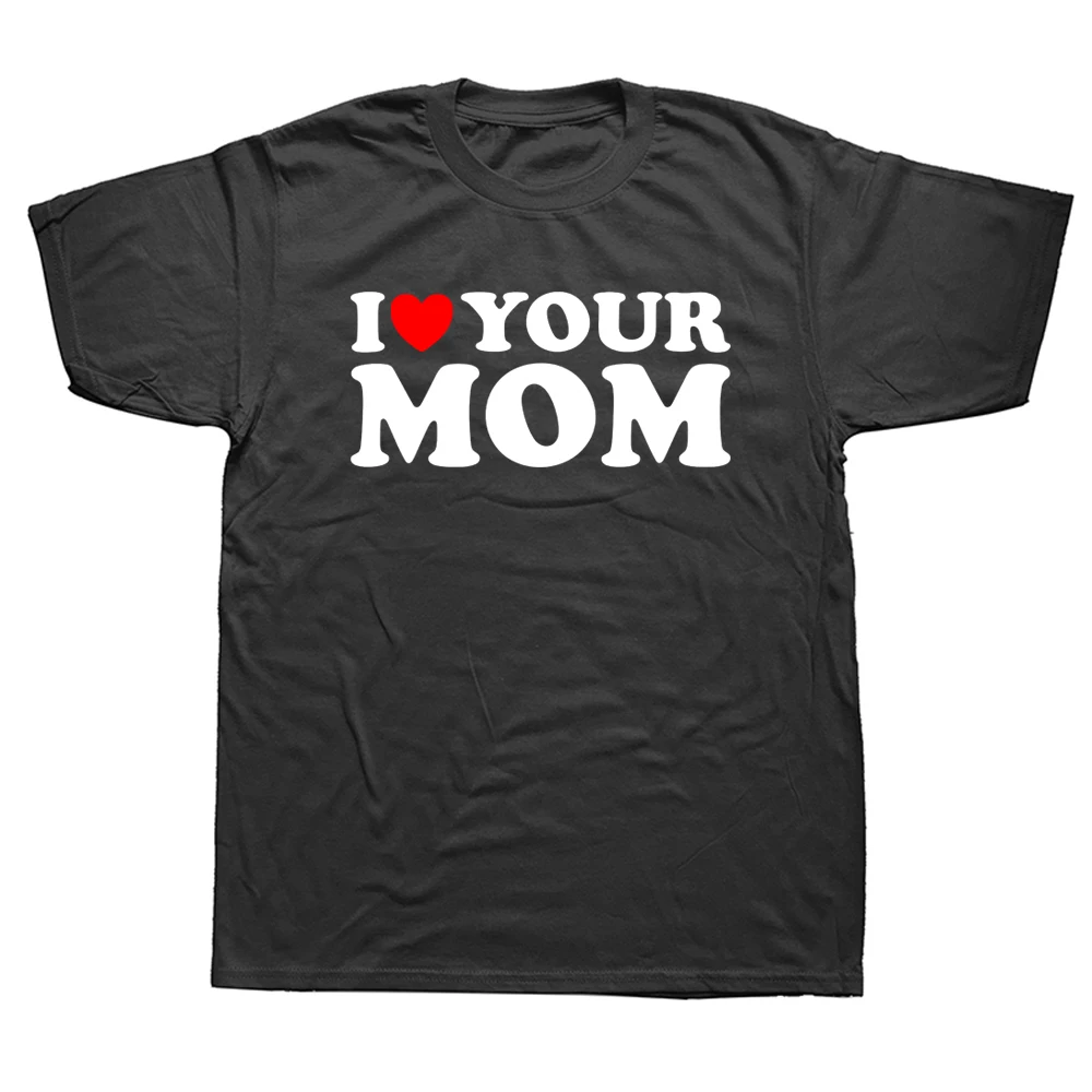 Tricou de vară cu mânecă scurtă de bumbac cu inimă ta, I Love Hot Moms, tricou de vară cu mânecă scurtă de ziua de naștere_voghion.com