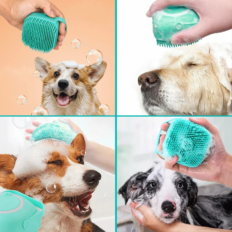 Pet Shampoo Massager Brush Bathroom Puppy Cat Massage Comb Grooming Shower Brush 1PC cat grooming brush