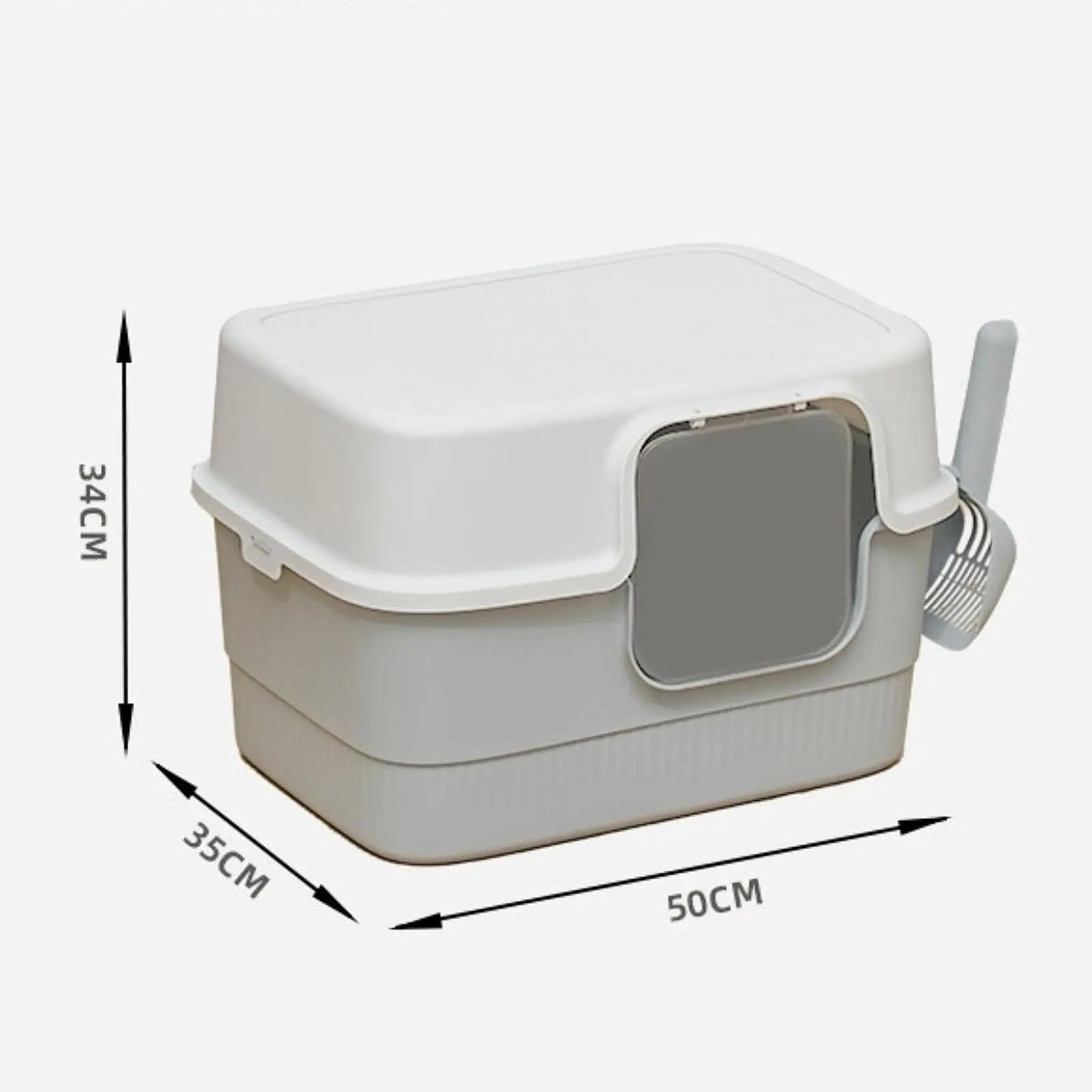 Hooded Cat Litter Box with Lid Removable Pet Accessories Kitty Litter Pan