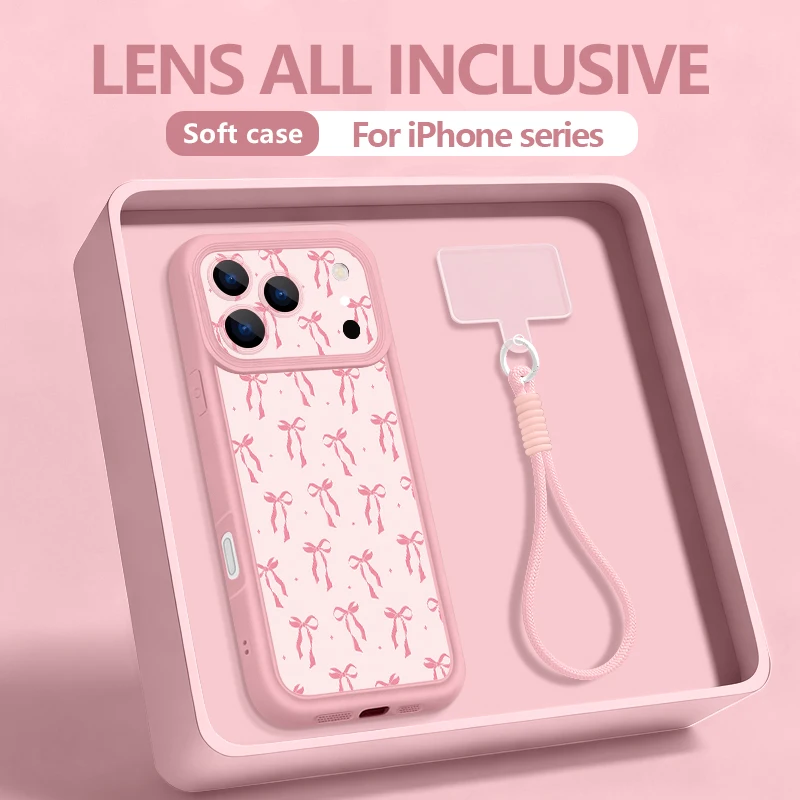 Vibrant Ribbon Bow Pattern Shockproof Phone Case - TPU Silicone Cover