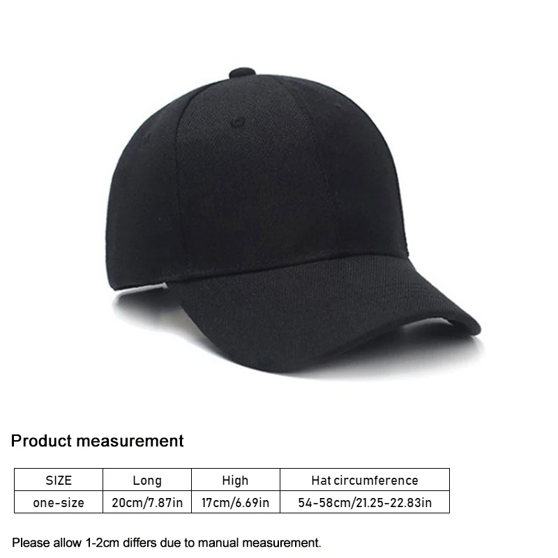 Unisex Baseball Cap Plain Curved Sun Visor Outdoor Dustproof Solid Color Fashion Adjustable Leisure