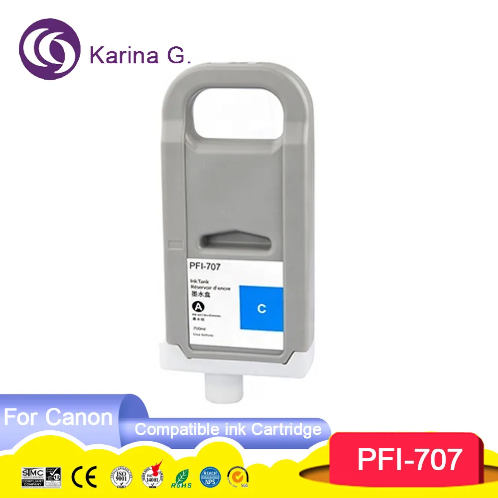 PFI707 PFI-707 PFI 707 Premium Color Compatible Ink Cartridge for  iPF 830 840 8