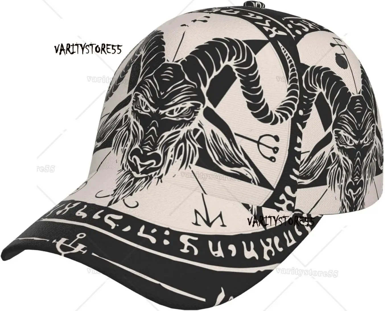 الشيطان الأسود الماعز والخماسي للجنسين الأزياء قبعة بيسبول Snapback القبعات أبي قبعة الكلاسيكية قابل للتعديل قبعة سائق الشاحنة للرجال والنساء