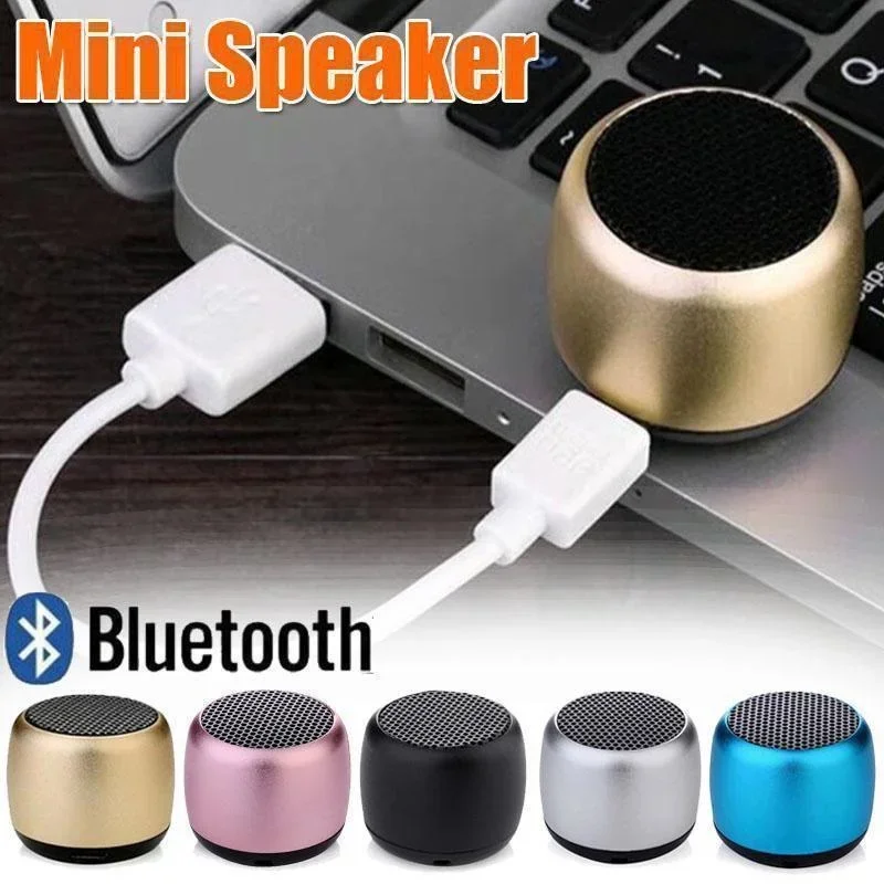 Compact Mini Wireless Bluetooth Speaker - Portable Metal Loudspeaker
