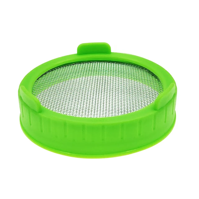 Csírázó Fedelek, Műanyag Hajtás Fedele Rozsdamentes Acél Képernyővel A Széles Szájú Kőműves Üvegekhez, Készlet Csírázás - Image 2