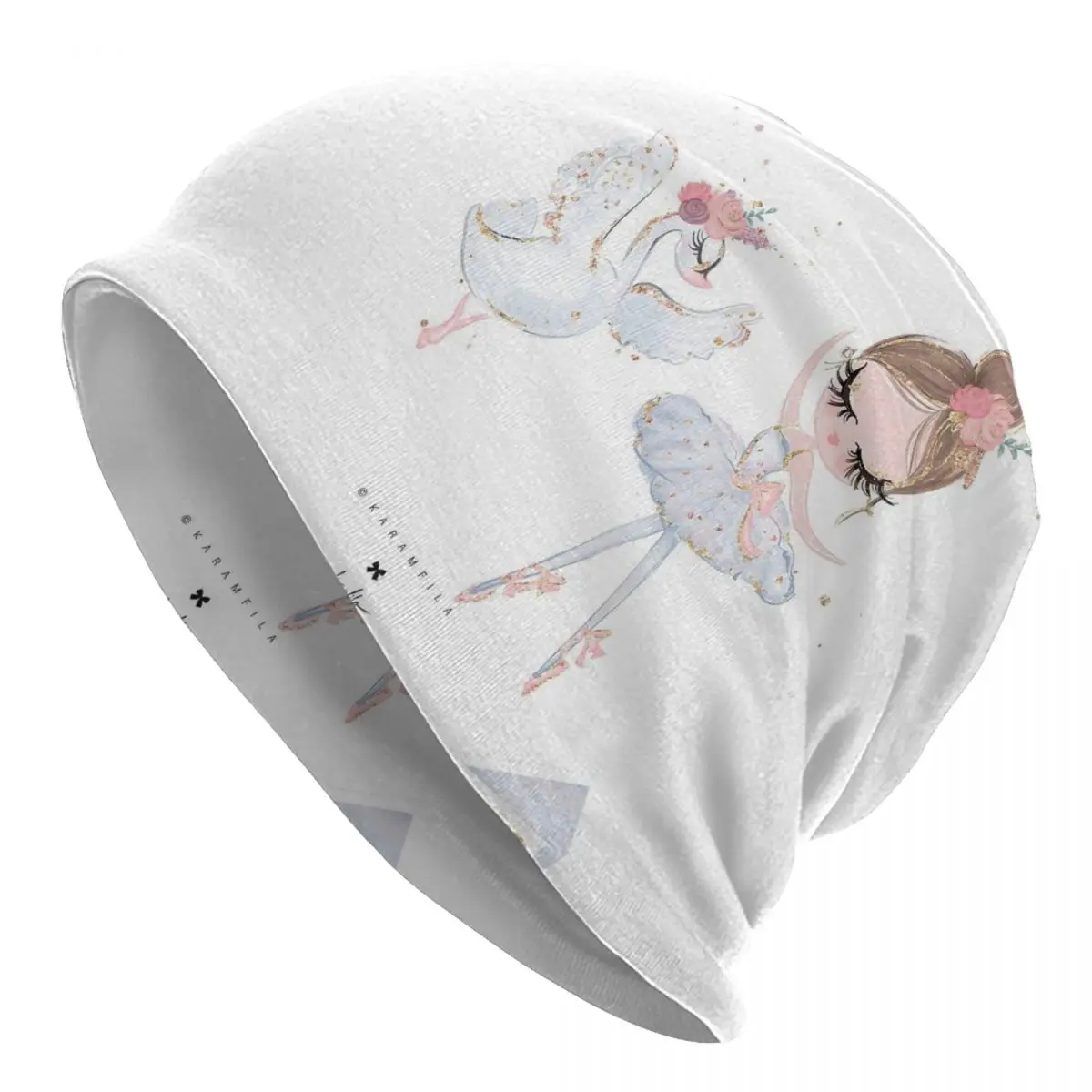

Pink Ballet Girl Beanie Cap Unisex Winter Warm Bonnet Homme Knitted Hats Street Cartoon Ballerina Dancer Skullies Beanies Hats