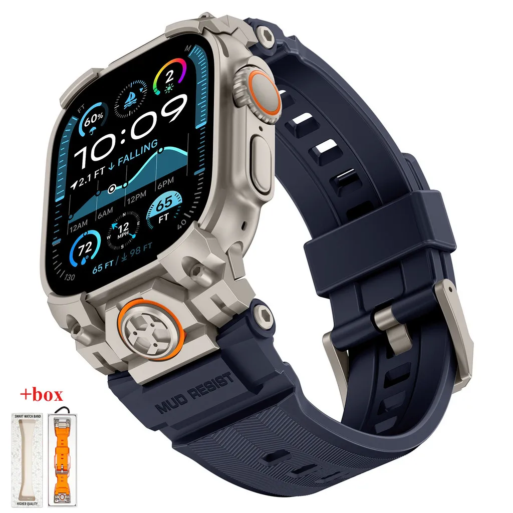 Luxury Titanium Silicone Sports Strap for Apple Watch - Premium Bracelet Accessories