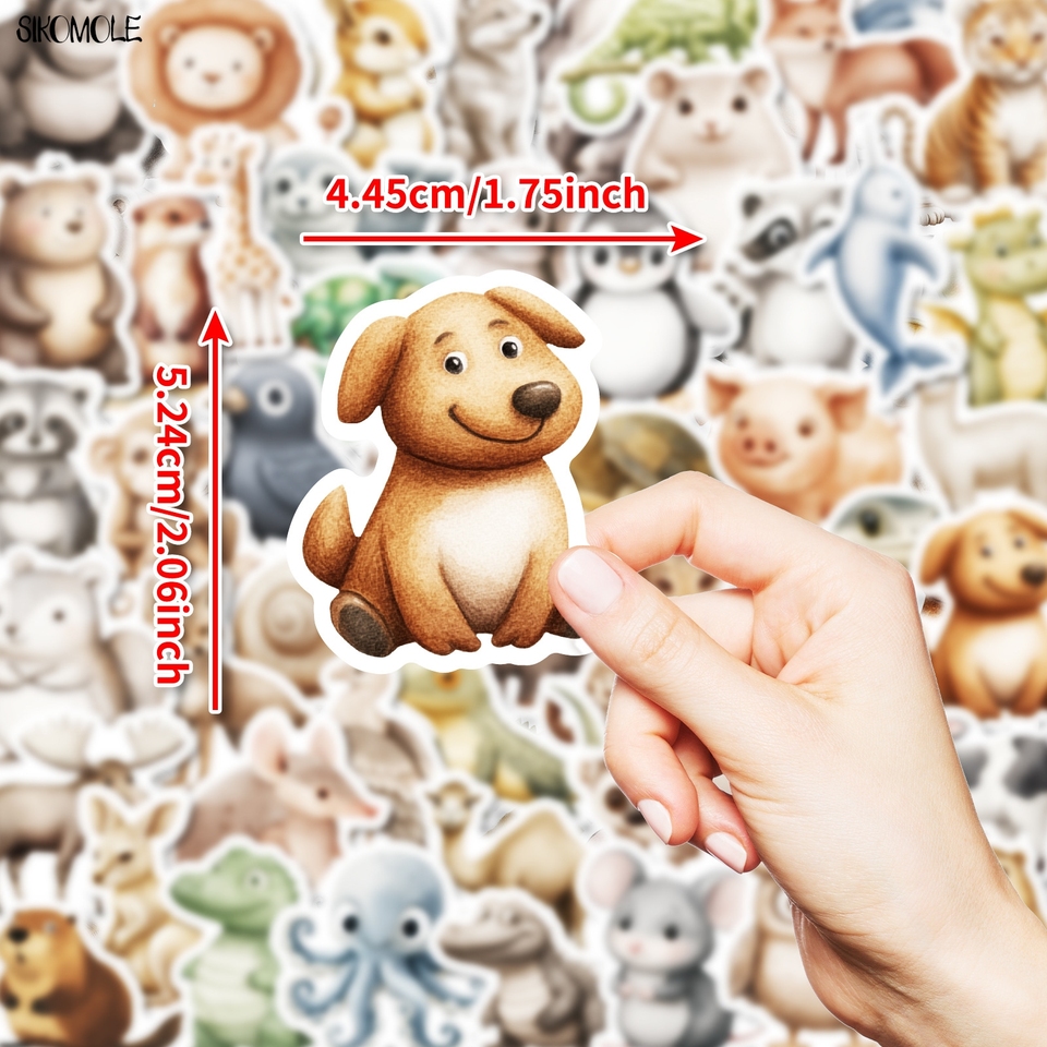10/30/50PCS Cute Cartoon Version Animals Stickers Kawaii 3D Aesthetic DIY Kid Travel Luggage Fridge Decal Graffiti Sticker Pack