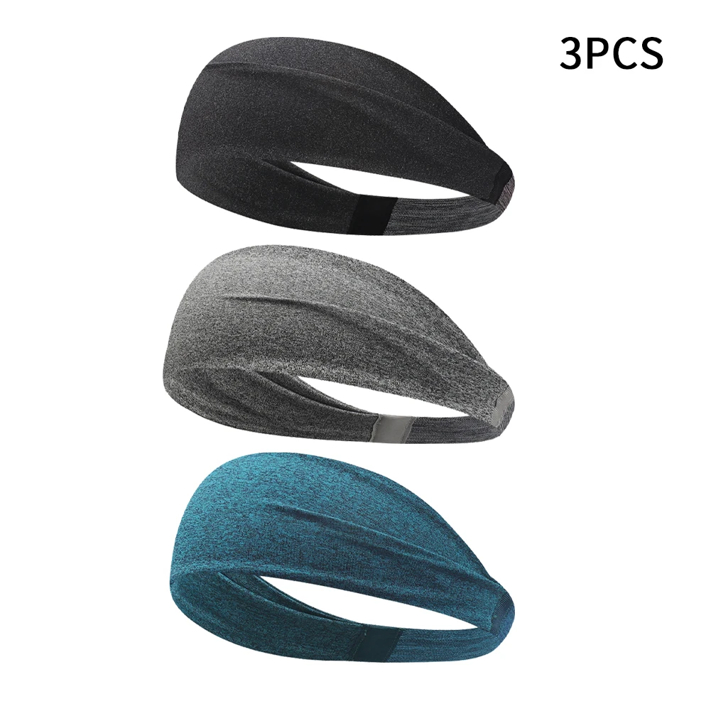 

3pcs/set Men Women Adjustable Moisture Wicking Exercise Hiking Absorb Sweat Training Yoga Elastic Non Slip Sports Headband