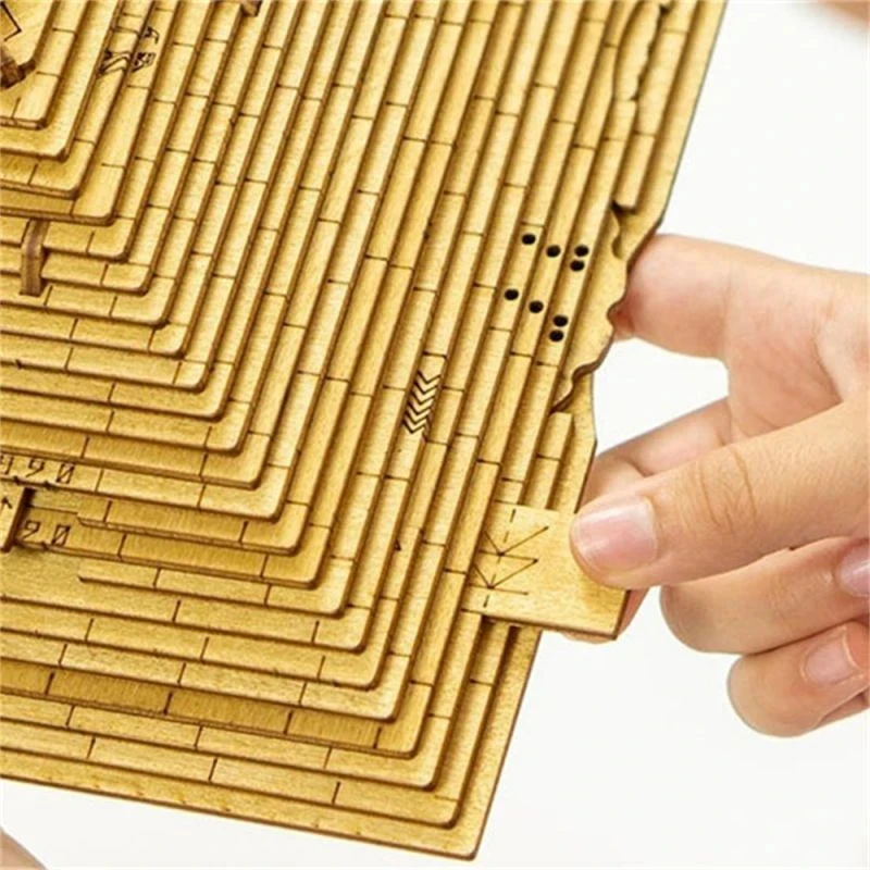 Wooden Pyramid Puzzle Box Hidden Compartment Iq Brain Teaser_voghion.com