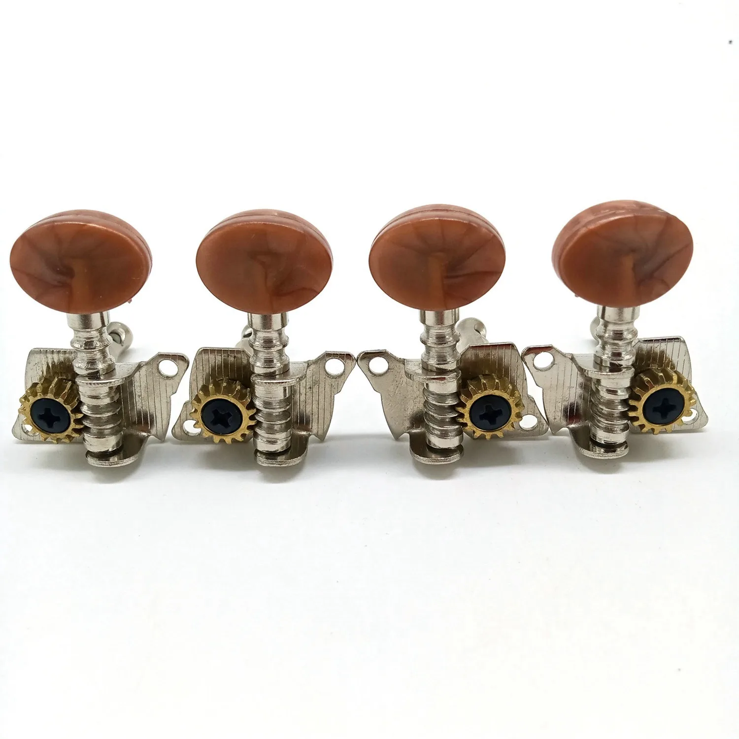2R2L Metal Ukulele Locking String Tuner Guitar Tuning Peg Machine Head Brown Head Pegs for Ukulele Guitar Part