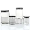1Pcs with Black Airtight Lids Glass Jar Kitchen Round Mason Jar Food Storage 100ml 150ml 195ml 240ml Canning Containers 4