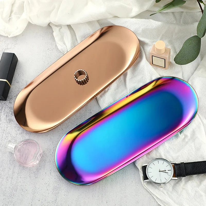Stainless Steel Nail Art Equipment Plate Cosmetic Storage Tray Dish Doctor Surgical Dental Tray Nail Tools for Nails Accessories