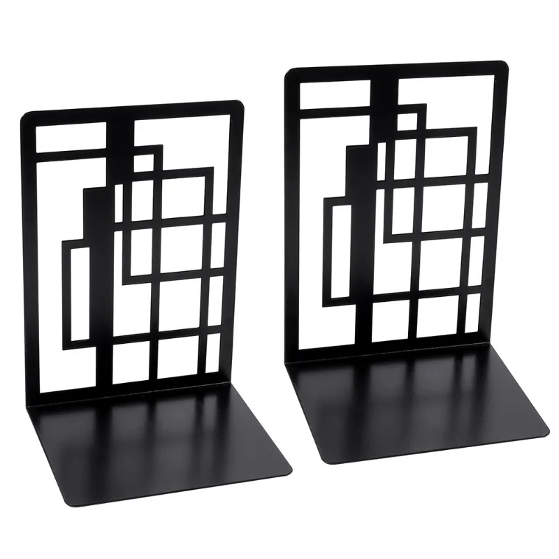 북 엔드 북 스탠드 지원 샘플 북 엔드 아이언 데스크탑 아트 미끄럼 방지 랙 선반 홀더, 학교 문구 사무용품, 2 피스