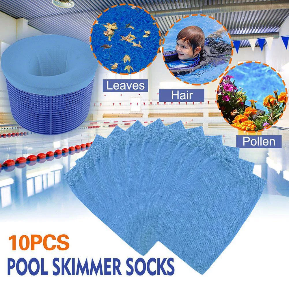 Filter Storage Pool Skimmer Socks Swimming Pool Filter Storage Socks Elastic Nylon for Baskets Skimmers Ground 5/10/20pcs