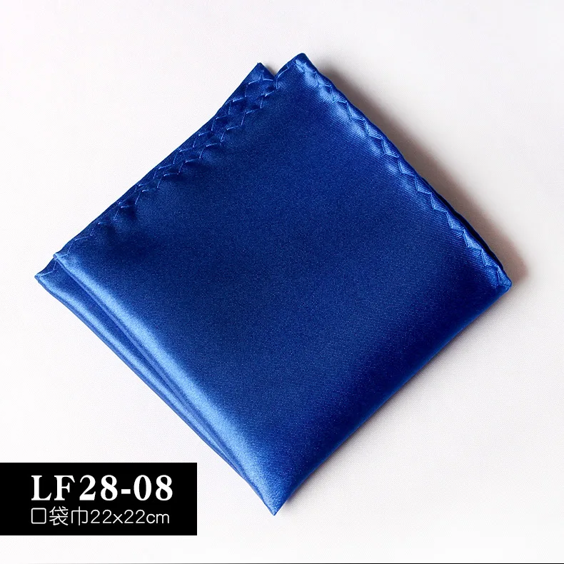 22CM Solid Color Pocket Squre For Men Classic Suit Handkerchief Formal Dress Accessories Black Brown White Chest Towel Hanky
