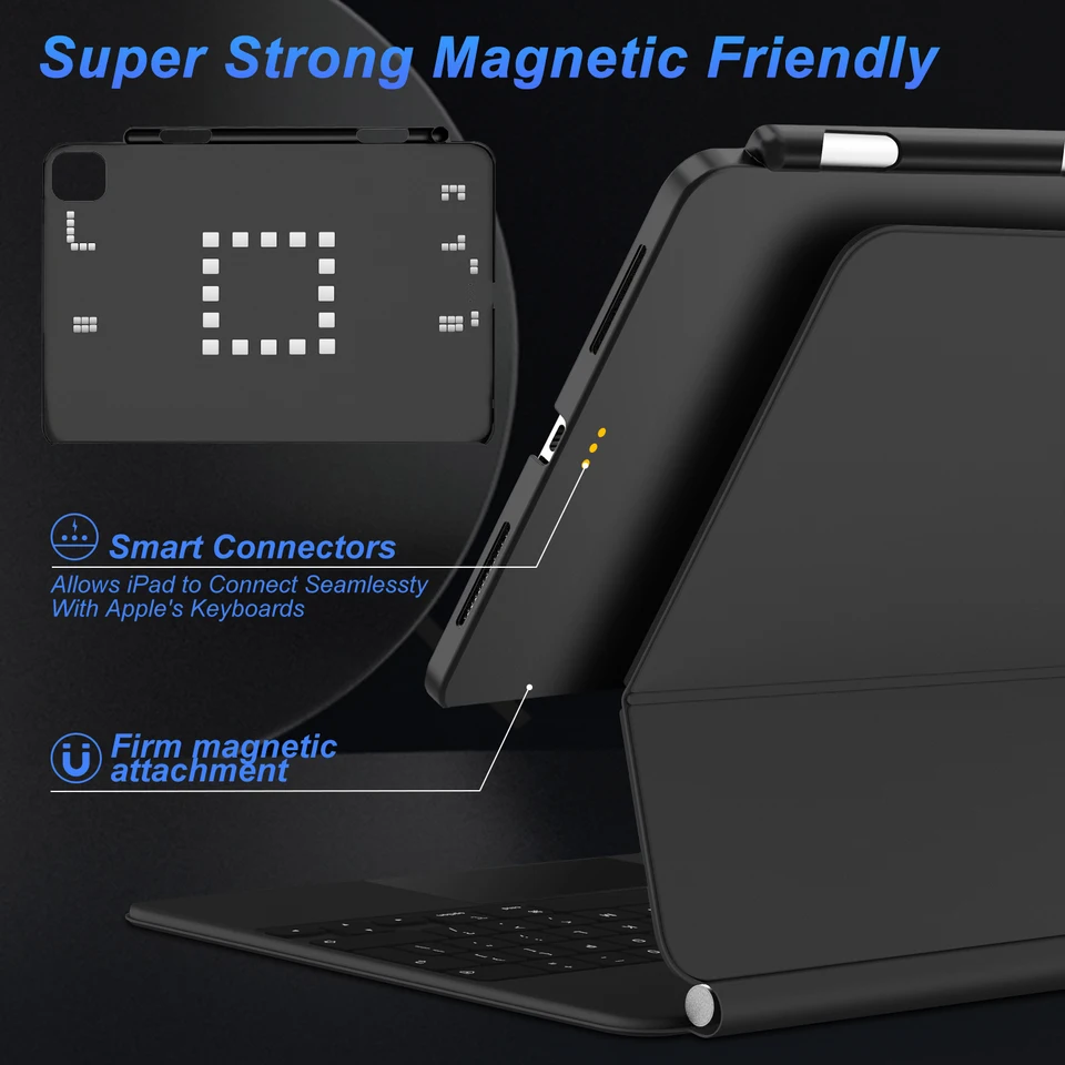 Magnetic Case for iPad Pro 11 13 2024 M4 Air 6 Air 4/5 iPad