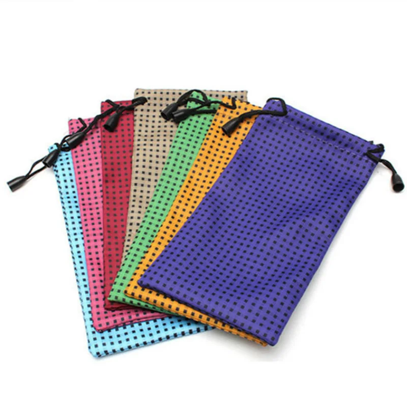 

100 pcs/lot DIY Watch Phone Glasses Case Soft Waterproof Cloth Sunglasses Bag Glasses Pouch Eyeglasses Cases Mixed Colors