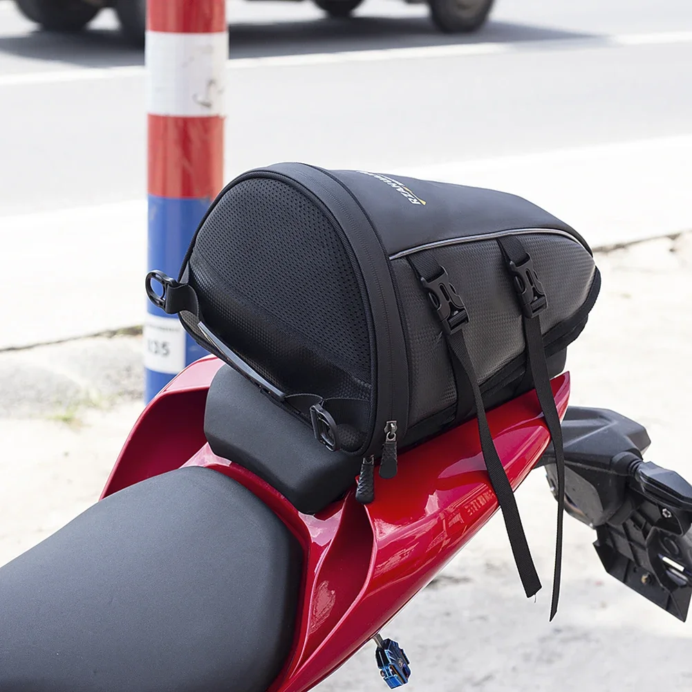 Waterproof Motorcycle Rear Seat Bag Large Capacity Multifunctional Crossbody Bag Motorcycle Tail Saddle Bag for Outdoor Cycling