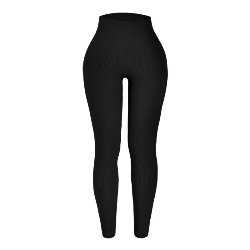 Women High Waist Seamless Thread Knitted Yoga Leggings Hip Lifting High Elastic Slim Training Running Gym Fitness Fashion Pants 4