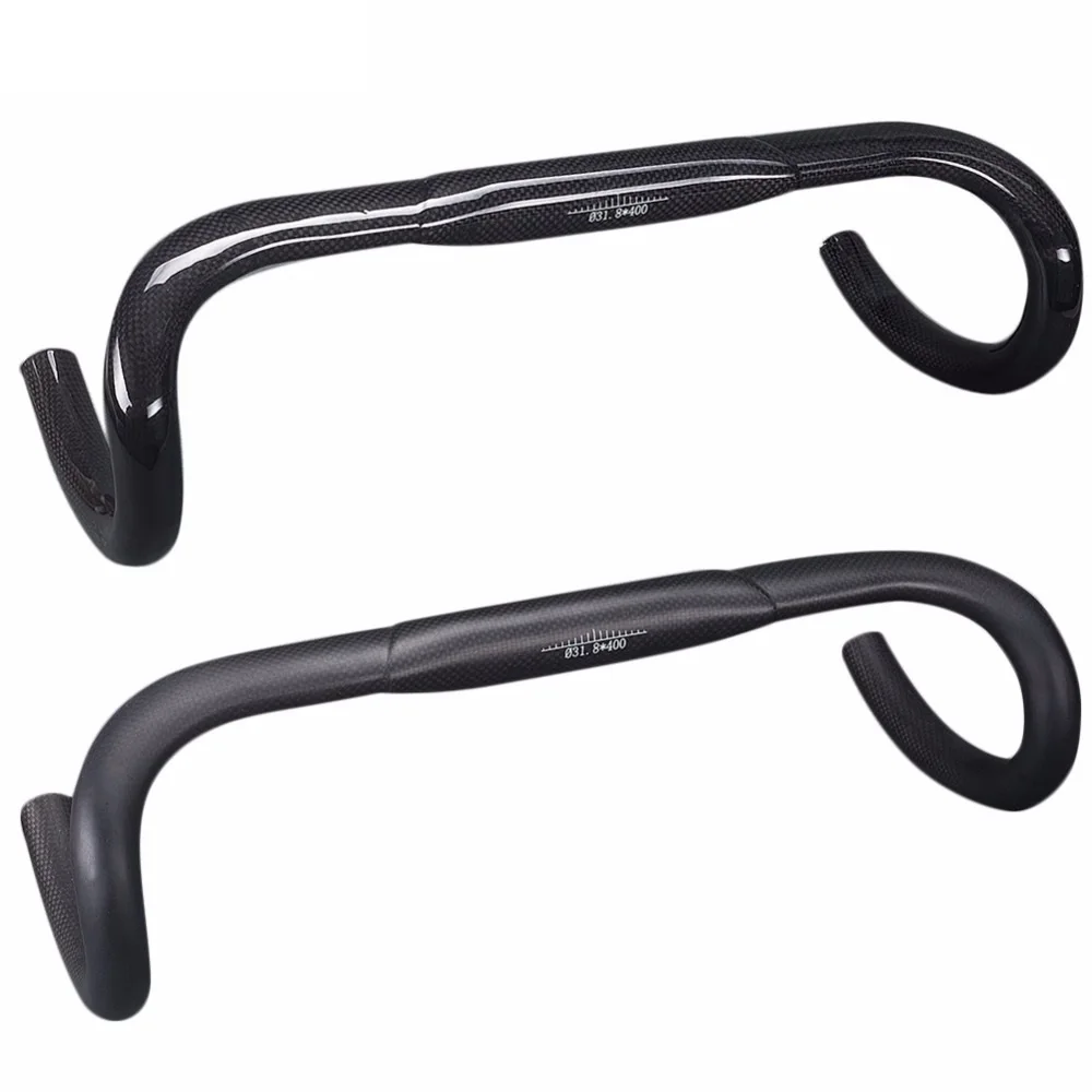 Bicycle Handlebar 31.8 Carbon Road Handlebar Carbon Fibre Bike Bent Handle Bar Ultralight Handlebars38/40/42/44/ 46cm