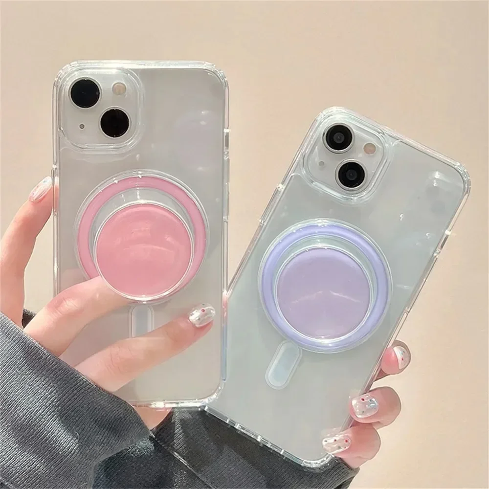 Magnetic Folding Phone Grip & Stand with Pocket Support
