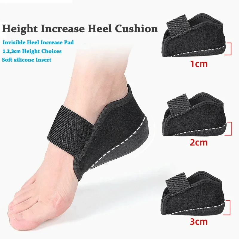 13cmInvisibleHeightIncreaseSiliconeSocksGelHeelPadOrthopedicArchSupportHeelCushion