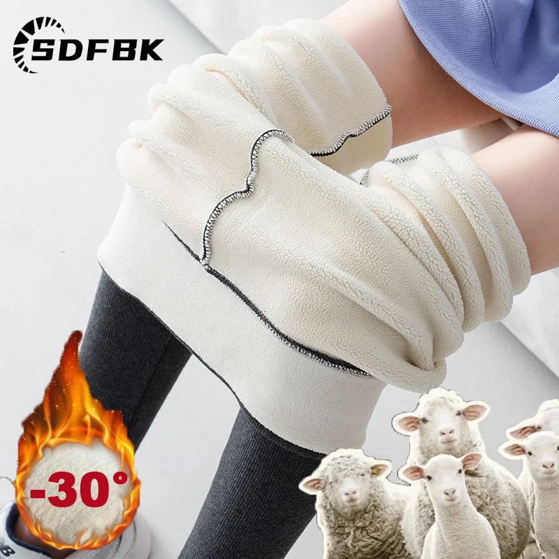 2022 Winter Warm Leggings Super Thick High Stretch Lamb Cashmere Fleece  Pants Slim Tights Cotton Velvet Thermal Female Legging