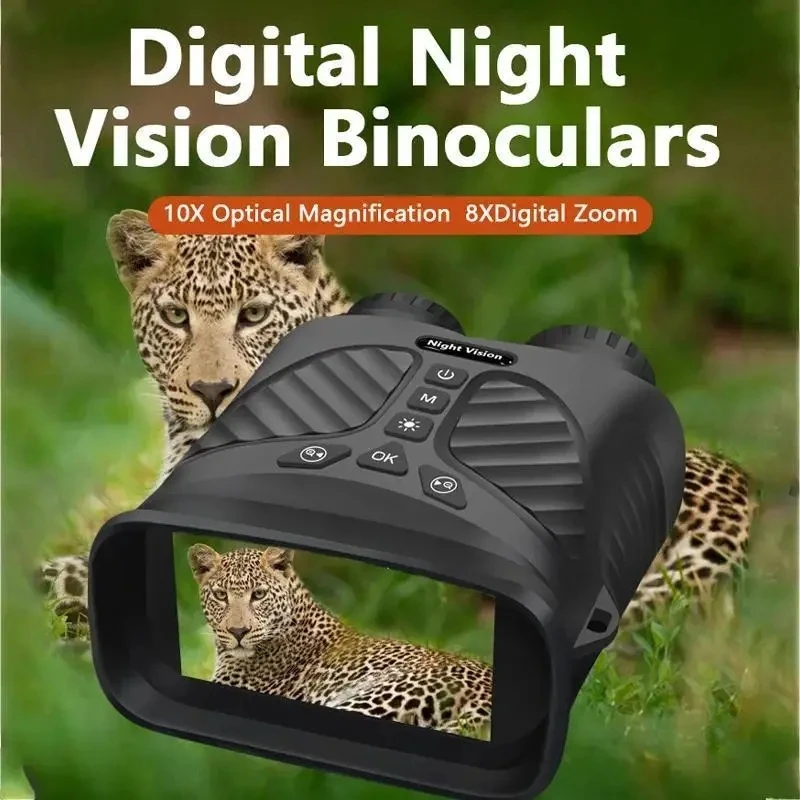 

Infrared Night Vision Noggles 4K Binoculars 3 Inches Large Screen HD 10 Times Bigital Zoom Hunting Bay and 250m-300m