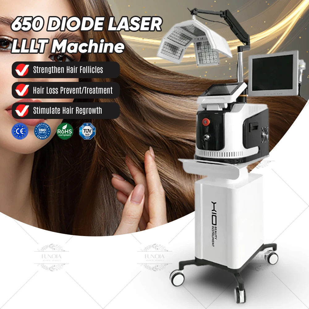 LLLT 650nm Diode Laser Hair Regrowth Machine Follicle Restoration Scalp Analysis Professional Beauty Salon Equipment Home Use cw 130mw max 350mw 650nm red laser diode 5 6mm to 18 ld ml101f27 new