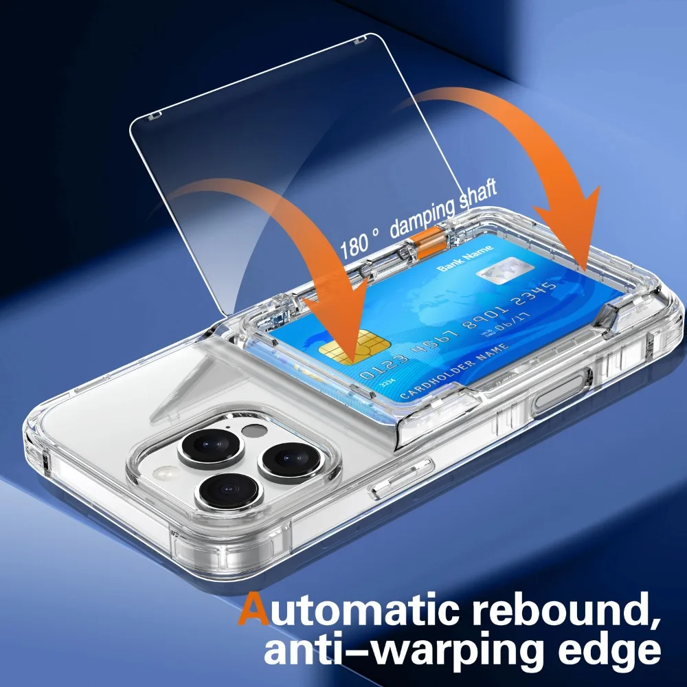 Clear Wallet Phone Case with Credit Card Holder Cover