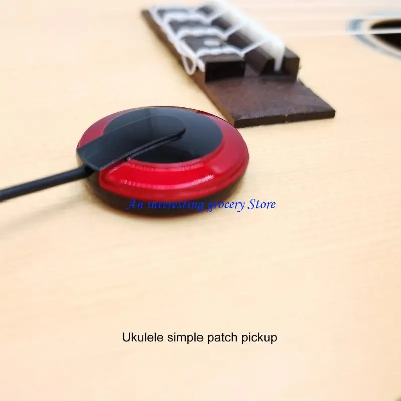 652D Piezo-Kontakt-Mikrofon-Tonabnehmer für Akustikgitarre, Ukulele, 6,35-mm-Buchsen, Loch für Akustikgitarre – Detail 10