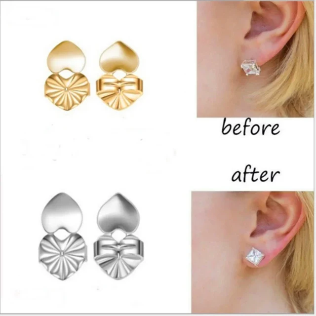 2 Pairs Magic Earring Lifters Adjustable Earring Backs Stud