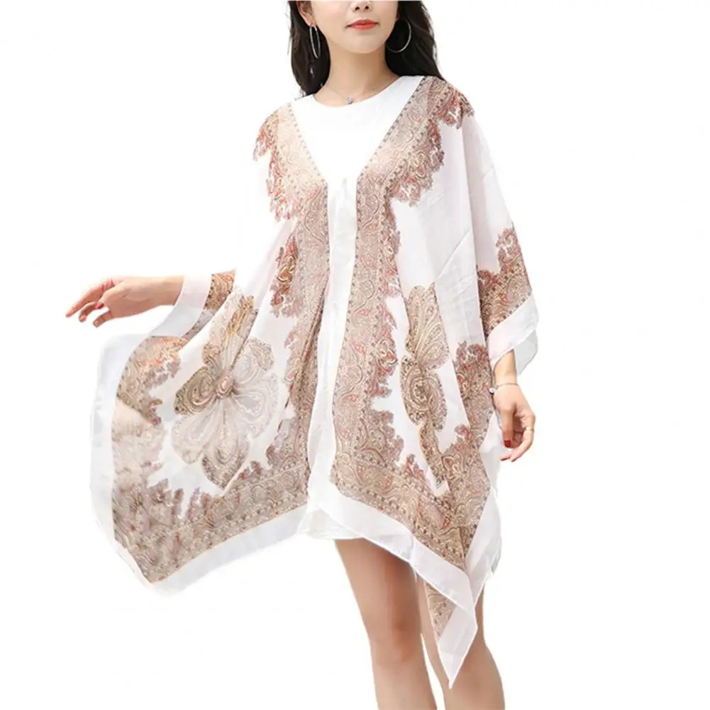 Swimwear Women 2022 Shawl Cashew Print Beads Ladies Loose-fitting Sexy Cover Up for Vacation Dress Beach Outfits for Women