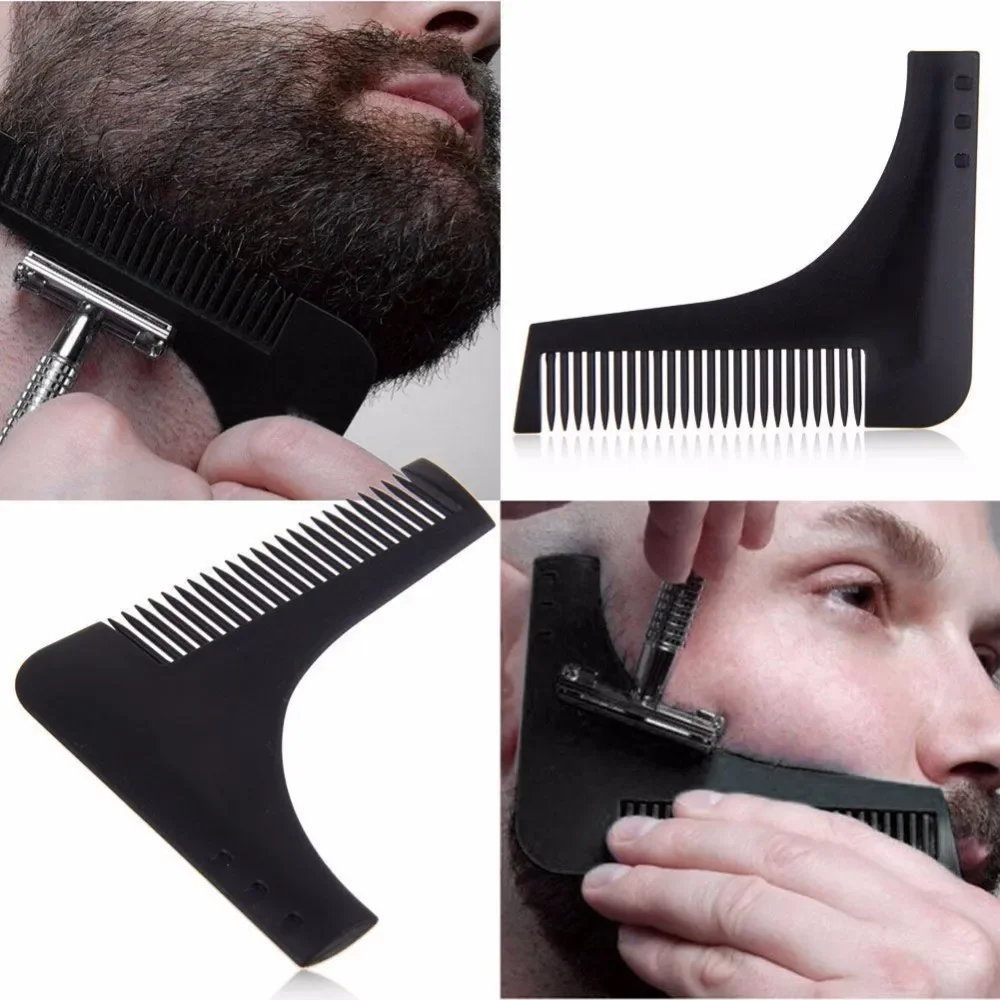 1PC Creative New Innovative Design Beard Shaping Tool Trimming Shaper Inbuilt Comb for Men's Beard Shaving Tool