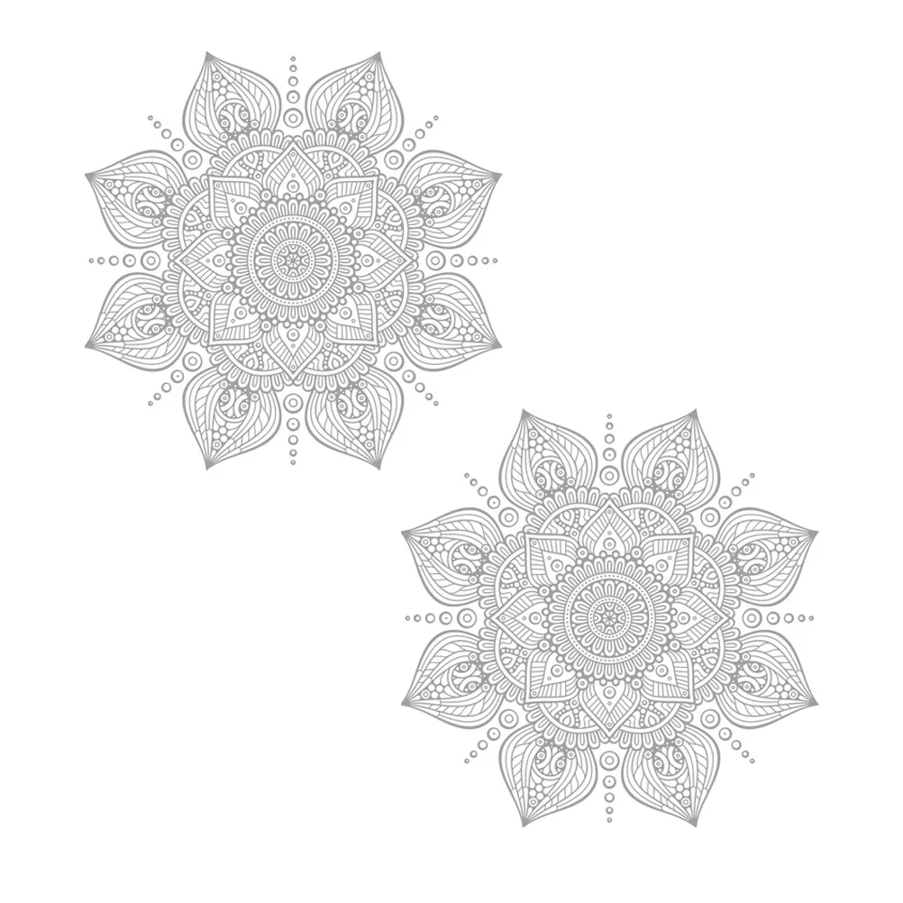 

2pcs Mandala Wall Decals Adhesive Ethnic Style Wall Sticker Yoga Indian Mandala Flower Vinyl Sticker for Home Apartment