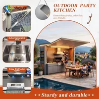 Îlot de cuisine extérieur en acier inoxydable avec barbecue intégré et nettoyage facile, idéal pour les pique-niques dans la cour et les cuisines extérieures 2