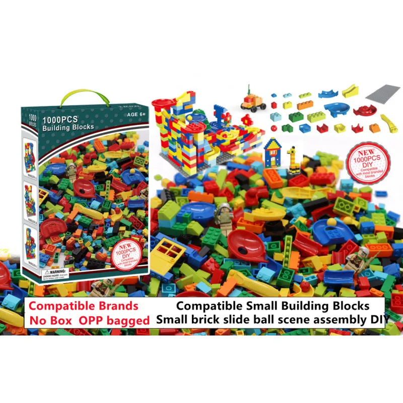 

Marble Race Run Creative Building Blocks Funnel Slide Ball DIY Small Size Bricks Educational Toys for Children Gifts Compatible