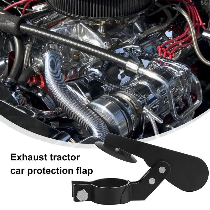 Tractor Exhaust Flapper Tractor Exhaust Weather Flap Multipurpose Carbon Steel Rain Flap Wear-Resistant Black Exhaust Cover