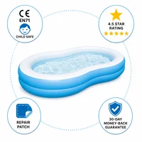 Piscine familiale gonflable 262x157x46 cm, vinyle haute résistance, piscine hors sol pour adultes, plaisir estival en plein air avec valve de vidange rapide 5