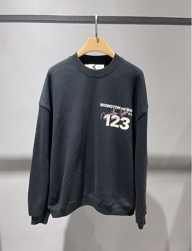 

New Black RRR123 Sweatshirts Men Women Vintage RRR 123 Crewneck Hooded Harajuku