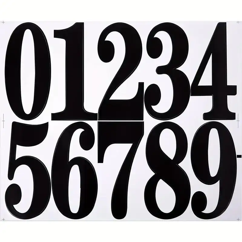 Number Stickers 4 sheets 4 inch Big Large Numeral for Mailbox Stationery DIY Self-adhesive Waterproof Home Decor