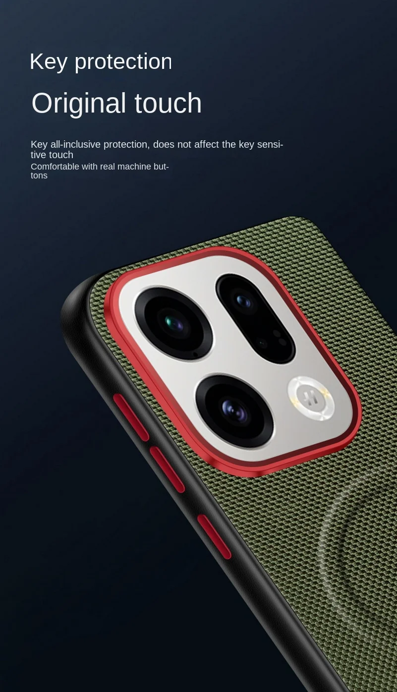 Enhanced Magnetic Ring with Red Circle Lens Protector - Slim Case Cover
