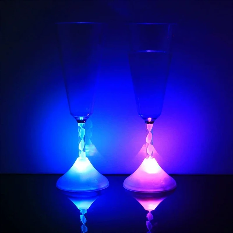 Led Light Glass Cup Bicchiere Da Vino Luminescente Glowing Drink Juice Cup Cola Beer Glass For Party Bar Tema Romantico Glow Drinkware