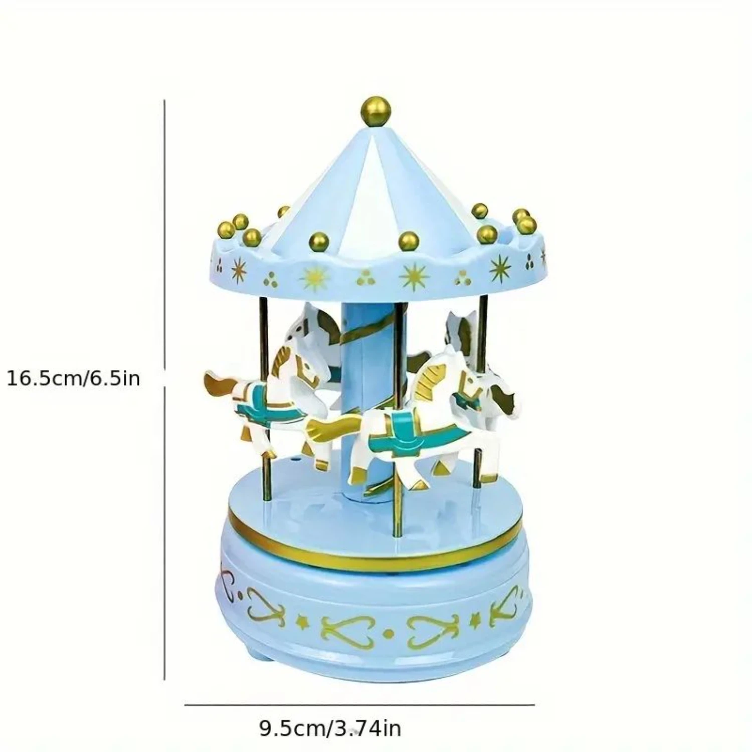 Handcrafted Exquisite Luxurious Carousel Music Box with 4 Rotating Horses-Perfect Romantic and Magical Gift for Music Lovers -