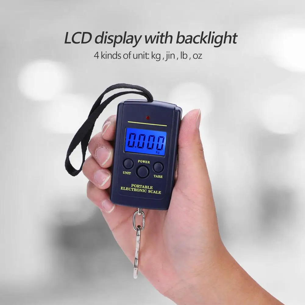 40kg x 10g Mini Digital for fishing Scale-Portable Electronic Weighting Tool for Travel, Hanging & Outdoor Use